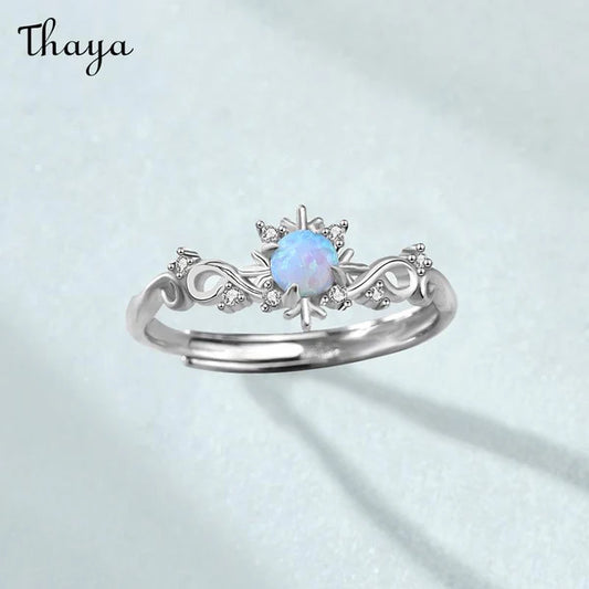 Thaya 925 Silver Christmas Snowflake Ring